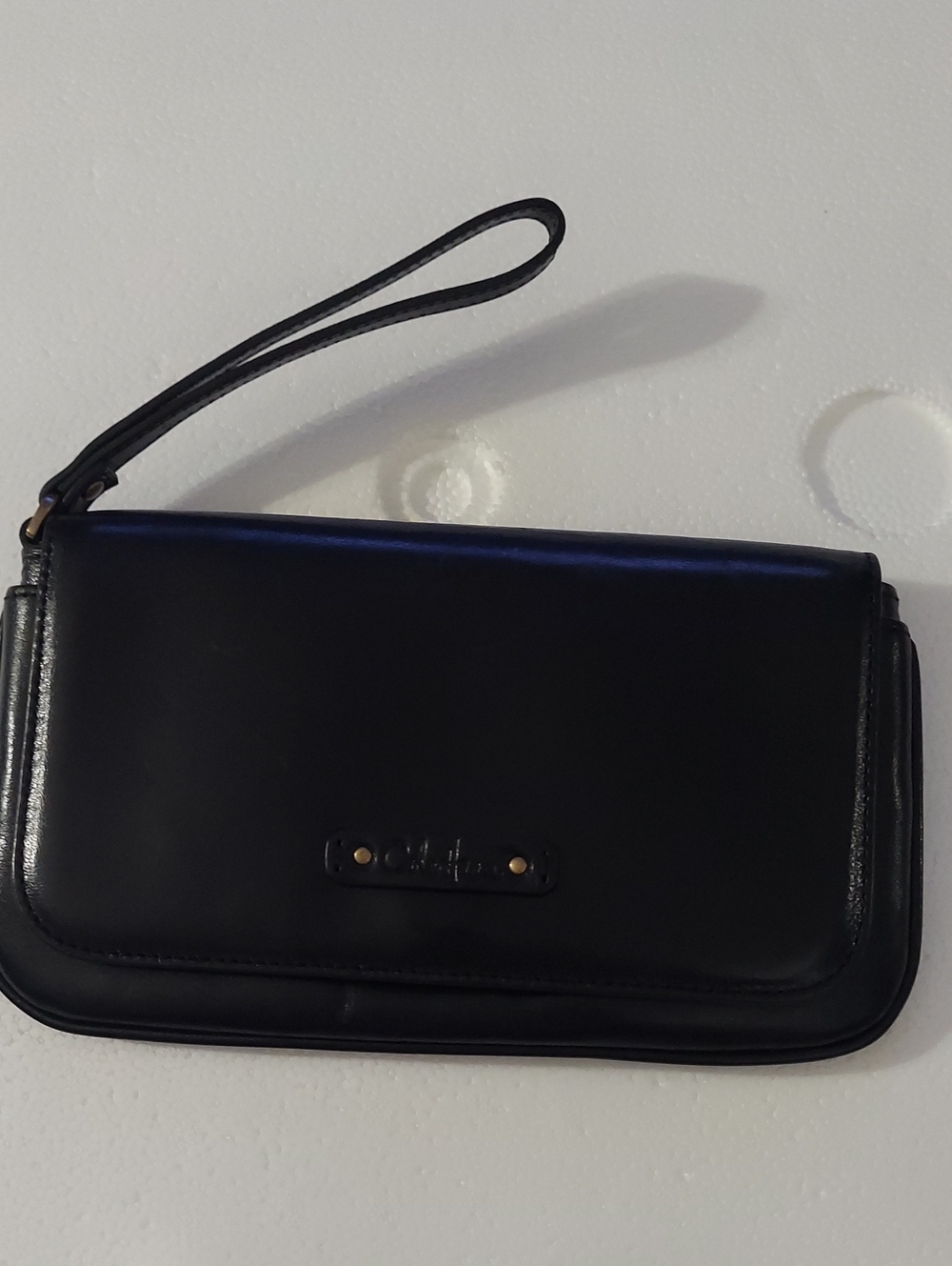 Cole Haan Black Leather Wristlet Clutch